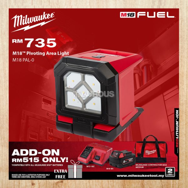 MILWAUKEE M18 LED PIVOTING AREA LIGHT (M18 PAL-0 / M18 PAL-501B)