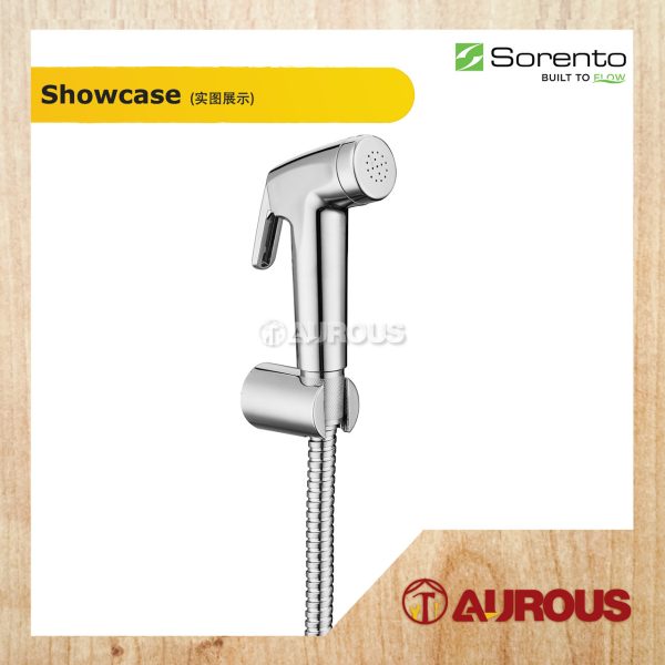 SORENTO SRT86 HAND BIDET C/W 1.2M PVC FLEXIBLE HOSE SPRAY SET WITH HOLDER (CHROME/BLACK/GUNMETAL/FULL ROSE GOLD/GOLDEN YELLOW) - Image 2