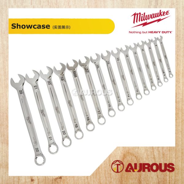 MILWAUKEE MAXBITE METRIC 15PC COMBINATION WRENCH SPANNAR SET (4932-4642-58) - Image 3