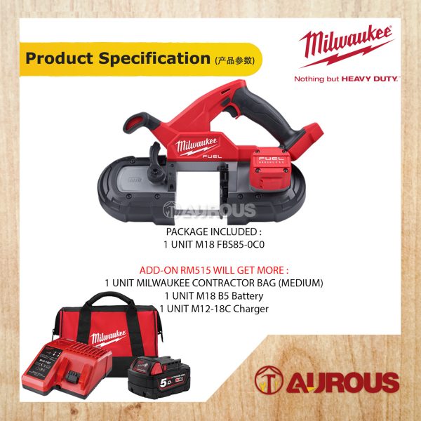 MILWAUKEE M18 FUEL COMPACT BANDSAW M18 FBS85-0C0 (BARE TOOL) - Image 6