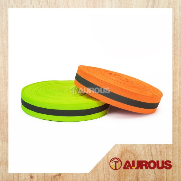 (1 METER) SAFETY SILVER RELECTIVE VISIBILITY TAP BAND STRAP CLOTH FABRIC STRIP WARNING BELT KESELAMATAN (ORANGE/GREEN)