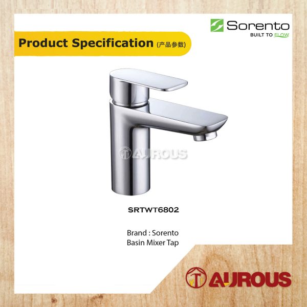 SORENTO BATHROOM TOILET BASIN MIXER TAP HOT & COLD WATER TAP BASIN FAUCET (SRTWT6802) - Image 4