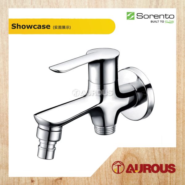 SORENTO BATHROOM TOILET CHROME SILVER TWO WAY TAP FAUCET WATER TAP FOR WASHING MACHINE (SRTWT5814) - Image 2