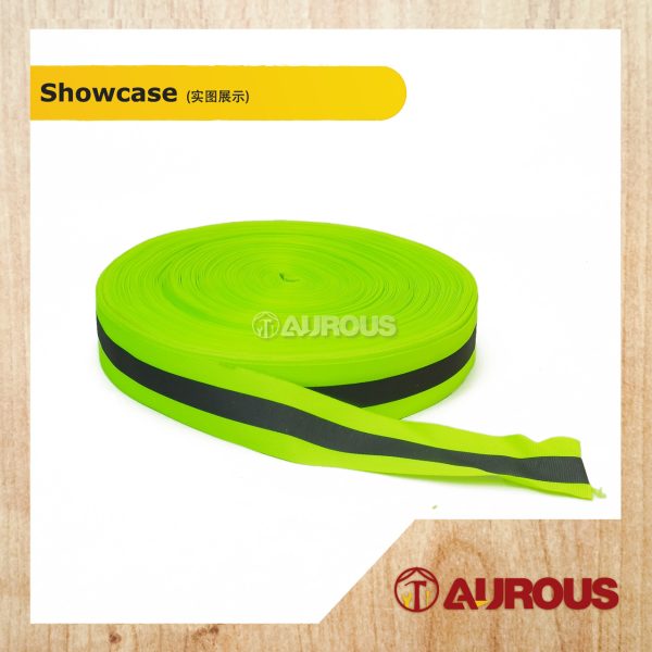 (1 METER) SAFETY SILVER RELECTIVE VISIBILITY TAP BAND STRAP CLOTH FABRIC STRIP WARNING BELT KESELAMATAN (ORANGE/GREEN) - Image 2