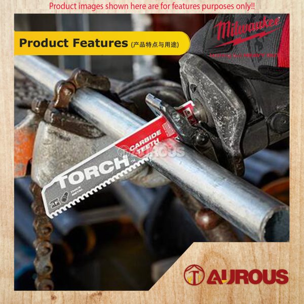 MILWAUKEE TORCH CARBIDE TEETH METAL SAWZALL BLADE 6'' 7TPI 48-00-5301 (3 PCS PACK) - Image 6