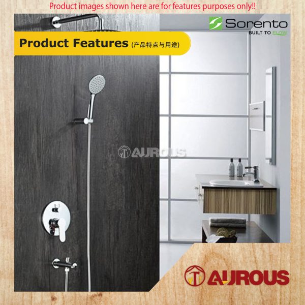 SORENTO BATHROOM CONCEALED BATH & SHOWER MIXER TAP WITH DIVERTER HOT & COLD SHOWER TAP (SRTWT6852-GY) - Image 4