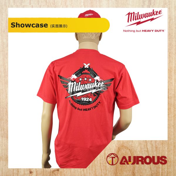 MILWAUKEE 1924 LOGO UNISEX COTTON TEE RED T-SHIRT S,M,L,XL,XXL (SHORT SLEEVE / LONG SLEEVE) - Image 2