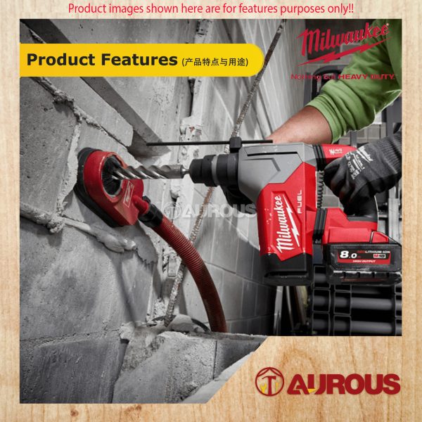 MILWAUKEE GEN II FUEL 3 IN 1 32MM SDS-PLUS HIGH PERFORMANCE ROTARY HAMMER W/FIXTEC M18 FHPX-0X0 (BARE TOOL) - Image 7