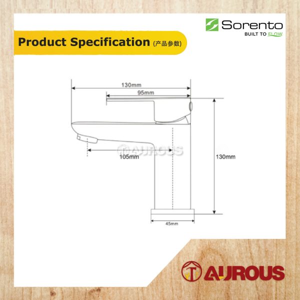 SORENTO BATHROOM TOILET BASIN MIXER TAP HOT & COLD WATER TAP BASIN FAUCET (SRTWT6802) - Image 3