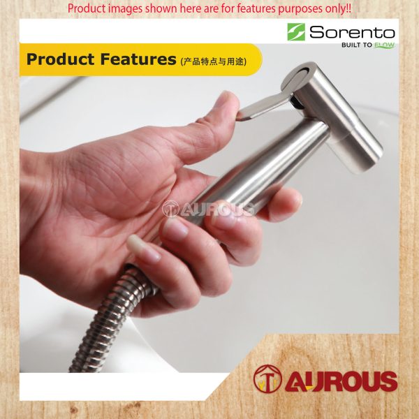 SORENTO FULLY BLACK TWO WAY TAP C/W HAND BIDET & 1.2M FLEXIBLE HOSE SPRAY SET (SRT70-BL) - Image 4