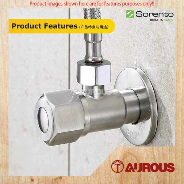 SORENTO SRTWT902 BATHROOM TOILET ANGLE VALVE BIDET VALVE WATER TAP FAUCET (SILVER CHROME/FULL ROSE GOLD/GUNMETAL/GOLDEN YELLOW) - Image 7