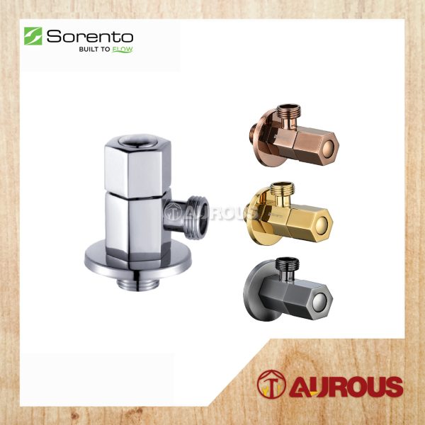 SORENTO SRTWT902 BATHROOM TOILET ANGLE VALVE BIDET VALVE WATER TAP FAUCET (SILVER CHROME/FULL ROSE GOLD/GUNMETAL/GOLDEN YELLOW)