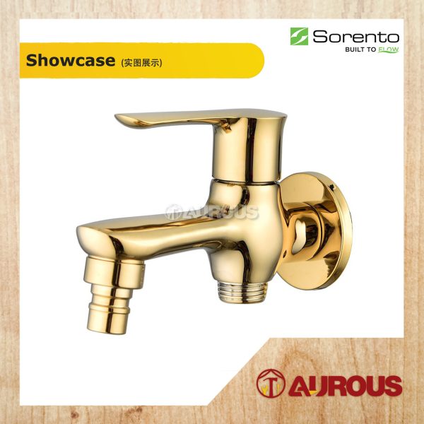 SORENTO BATHROOM TOILET TWO WAY TAP FAUCET WATER TAP FOR WASHING MACHINE SRTWT5844 (ROSE GOLD/ GOLDEN YELLOW / GUNMETAL) - Image 4