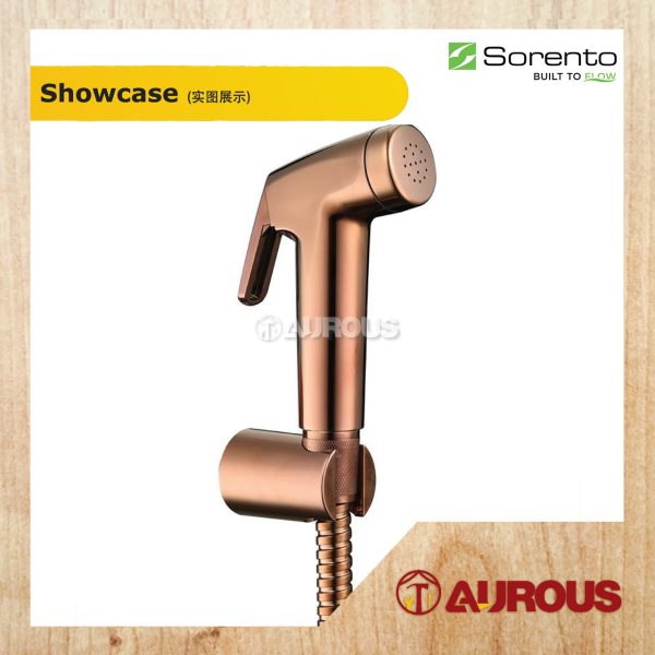 SORENTO SRT86 HAND BIDET C/W 1.2M PVC FLEXIBLE HOSE SPRAY SET WITH HOLDER (CHROME/BLACK/GUNMETAL/FULL ROSE GOLD/GOLDEN YELLOW) - Image 4