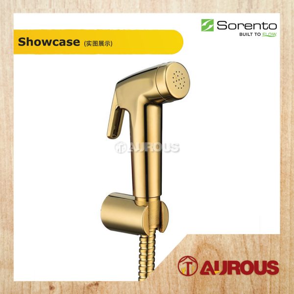 SORENTO SRT86 HAND BIDET C/W 1.2M PVC FLEXIBLE HOSE SPRAY SET WITH HOLDER (CHROME/BLACK/GUNMETAL/FULL ROSE GOLD/GOLDEN YELLOW) - Image 3