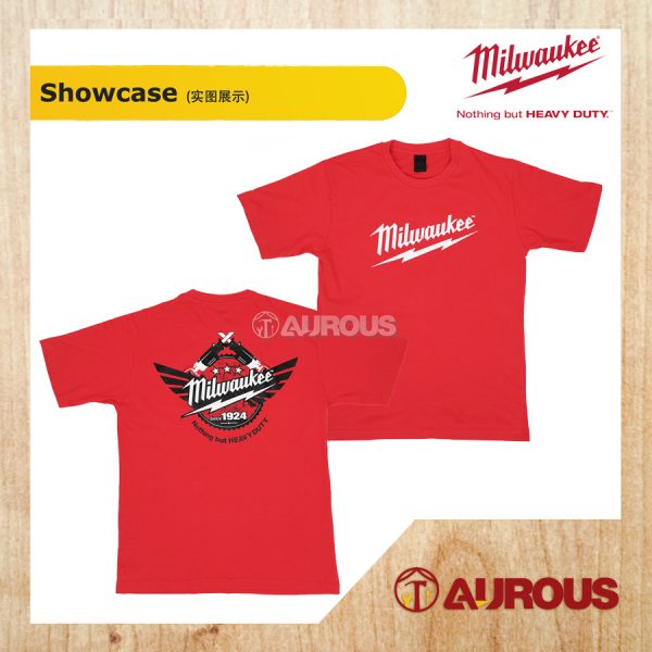 MILWAUKEE 1924 LOGO UNISEX COTTON TEE RED T-SHIRT S,M,L,XL,XXL (SHORT SLEEVE / LONG SLEEVE) - Image 3