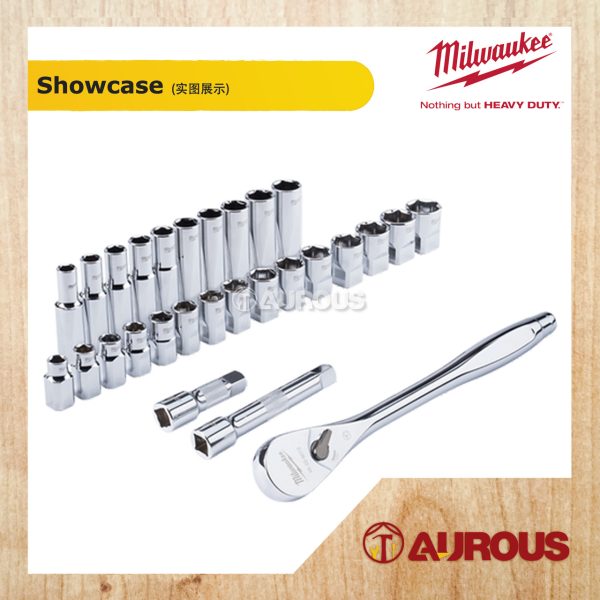 MILWAUKEE 1/2'' DRIVE METRIC 28PCS RACHET & SOCKET SET (4932-4718-64) - Image 3