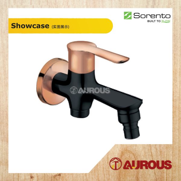 SORENTO BATHROOM TOILET TWO WAY TAP FAUCET WATER TAP FOR WASHING MACHINE SRTWT5844 (ROSE GOLD/ GOLDEN YELLOW / GUNMETAL) - Image 3