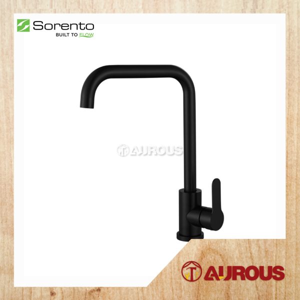 SORENTO STAINLESS STEEL PILLAR MOUNTED KITCHEN COLD TAP SINK WATER TAP SRTKT67SS-BL (MATT BLACK)