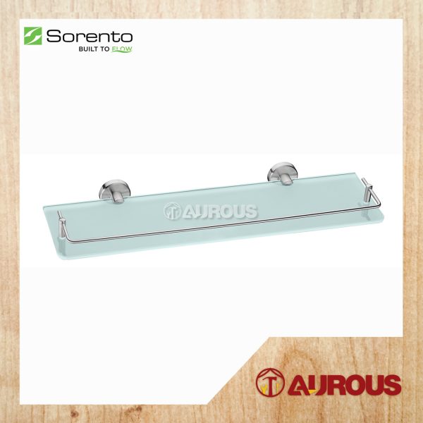 SORENTO BATHROOM WALL MOUNTED STAINLESS STEEL 304 GLASS SHELF 500MM (SRT2305-HP)