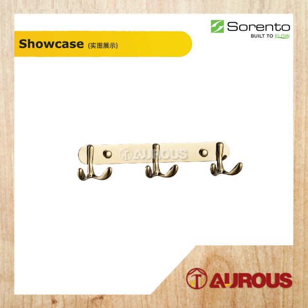 SORENTO BATHROOM TOILET STAINLESS STEEL 304 MULTI PURPOSE 3 HOOK BAR WALL MOUNT TOWEL CLOTH HANGER - Image 4
