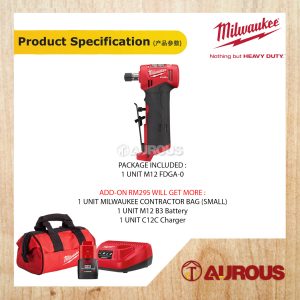 MILWAUKEE M12 FUEL RIGHT ANGLE DIE GRINDER M12 FDGA-0 (BARE TOOL) - Image 5