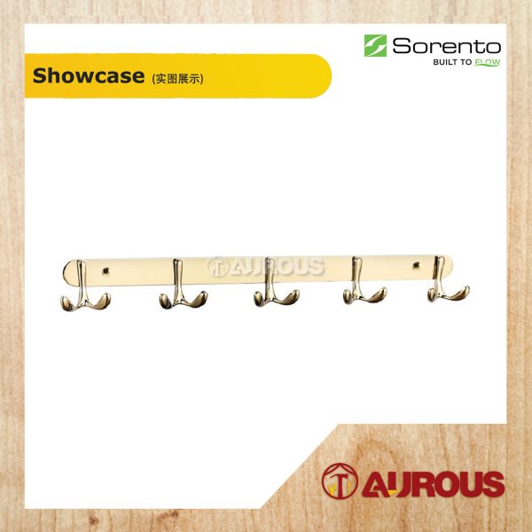 SORENTO BATHROOM TOILET STAINLESS STEEL 304 MULTI PURPOSE 5 HOOK BAR WALL MOUNT TOWEL CLOTH HANGER - Image 3