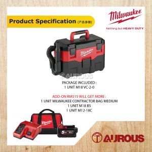 MILWAUKEE M18 CORDLESS GEN II WET & DRY VACUUM BLOWER CLEANER M18 VC-2-0 - Image 9