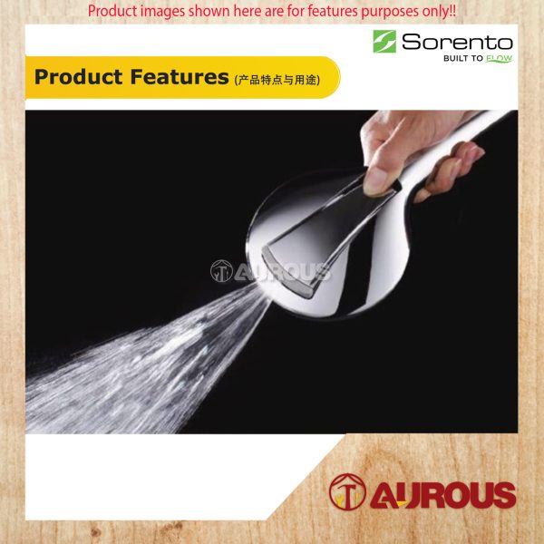 SORENTO 4 FUNCTIONS HAND SHOWER C/W 1.5 METER FLEXIBLE HOSE & HOLDER SET (SRTSS3190) - Image 4