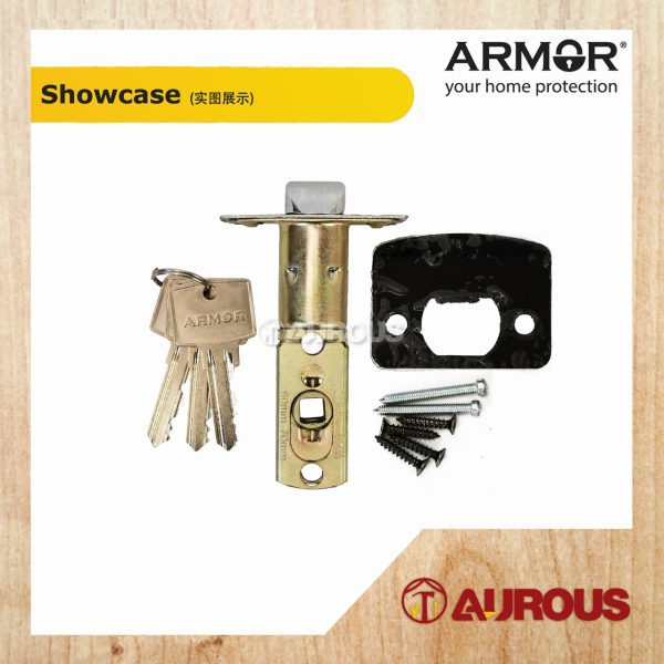 ARMOR HEAVY DUTY ENTRANCE TUBULAR LEVER LOCK C/W 60-70MM LATCH BACKSET ATL-6318 (MB/MG) - Image 4