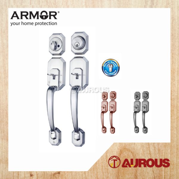 ARMOR 60-70MM GRIPSET DOUBLE HANDLESET LOCK ENTRANCE DOOR LOCK (ATH-100/SN ATH-100/AC ATH-100/MG)