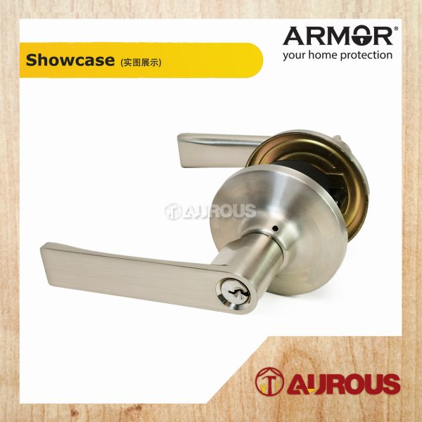 ARMOR ENTRANCE TUBULAR LEVER LOCK C/W 60-70MM LATCH BACKSET ATL-8100 (SN/MG) - Image 5