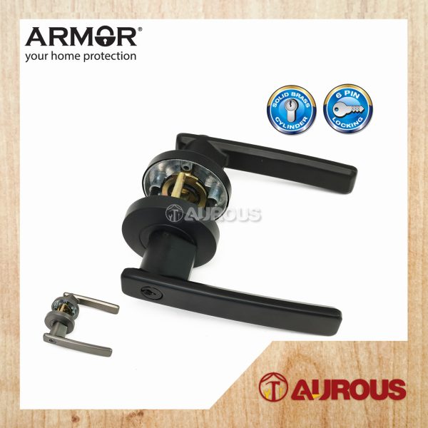 ARMOR HEAVY DUTY ENTRANCE TUBULAR LEVER LOCK C/W 60-70MM LATCH BACKSET ATL-6318 (MB/MG)