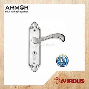 ARMOR STAINLESS STEEL 304 MORTISE LEVEL HANDLE LOCKSET (ALM-C5050/2939/SSSP ALM-C5050/2939/MB)