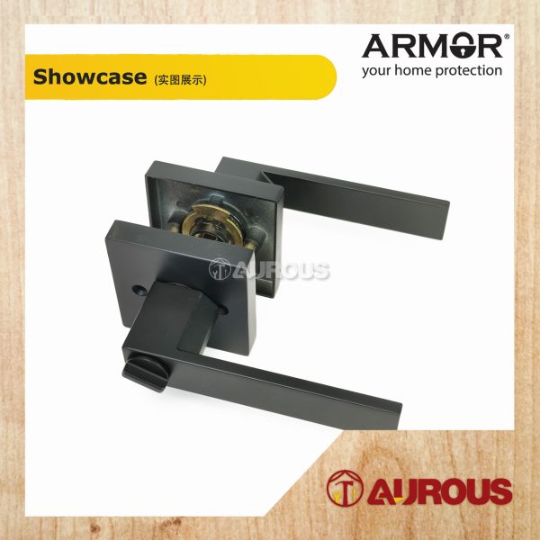 ARMOR ENTRANCE TUBULAR LEVER LOCK C/W 60-70MM LATCH BACKSET ATL-R1607 (SN/MB) - Image 3