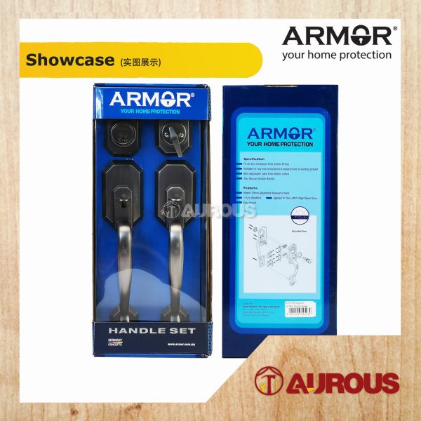 ARMOR 60-70MM GRIPSET DOUBLE HANDLESET LOCK ENTRANCE DOOR LOCK (ATH-100/SN ATH-100/AC ATH-100/MG) - Image 6