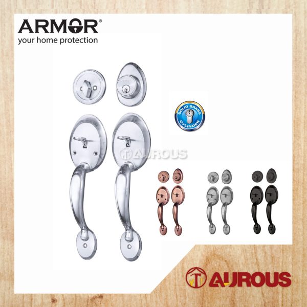 ARMOR 60-70MM GRIPSET DOUBLE HANDLESET LOCK ENTRANCE DOOR LOCK (ATH-130/SN ATH-130/AC ATH-130/MG ATH-130/MB)