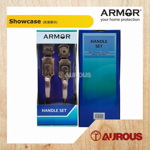 ARMOR 60-70MM GRIPSET DOUBLE HANDLESET LOCK ENTRANCE DOOR LOCK (ATH-100/SN ATH-100/AC ATH-100/MG) - Image 4