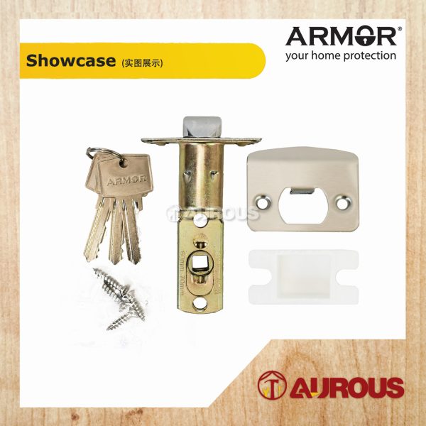 ARMOR STANLESS STEEL 304 TUBULAR LEVER LOCK C/W 60-70MM LATCH BACKSET ATL-8300 (SS/AC/AB/MB) - Image 3