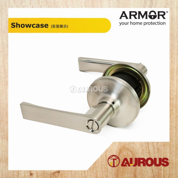 ARMOR BATHROOM TUBULAR LEVER LOCK 60-70MM ATL-8110/SS (PRIVACY) - Image 2