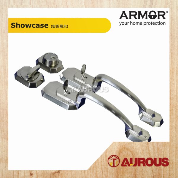 ARMOR 60-70MM GRIPSET DOUBLE HANDLESET LOCK ENTRANCE DOOR LOCK (ATH-100/SN ATH-100/AC ATH-100/MG) - Image 3