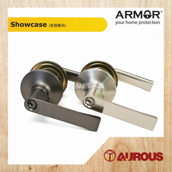 ARMOR ENTRANCE TUBULAR LEVER LOCK C/W 60-70MM LATCH BACKSET ATL-8100 (SN/MG) - Image 2