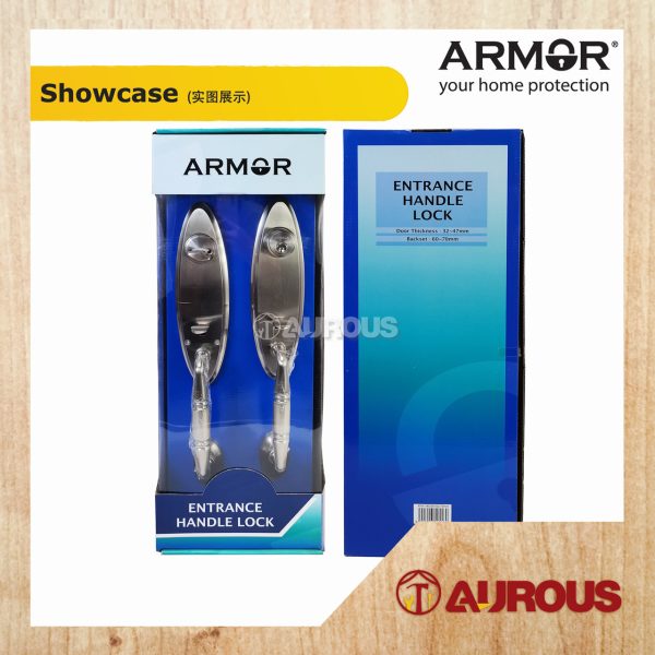 ARMOR 60-70MM GRIPSET DOUBLE HANDLESET LOCK ENTRANCE DOOR LOCK (ATH-140/SN ATH-140/AC) - Image 2