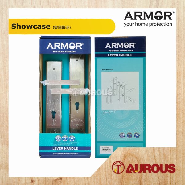 ARMOR STAINLESS STEEL SUS304 LEVEL HANDLE WITH PLATE (ALH-33022-330/SSSP ALH-33022-330/MB) - Image 2