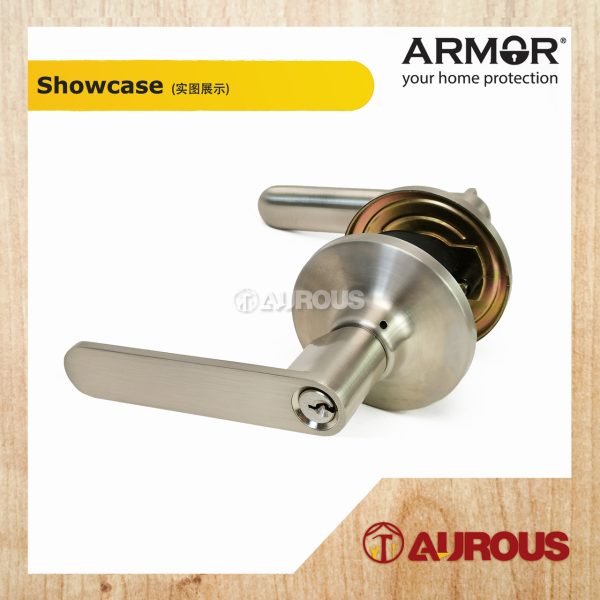ARMOR ENTRANCE TUBULAR LEVER LOCK C/W 60-70MM LATCH BACKSET ATL-8200 (SN/MG) - Image 4