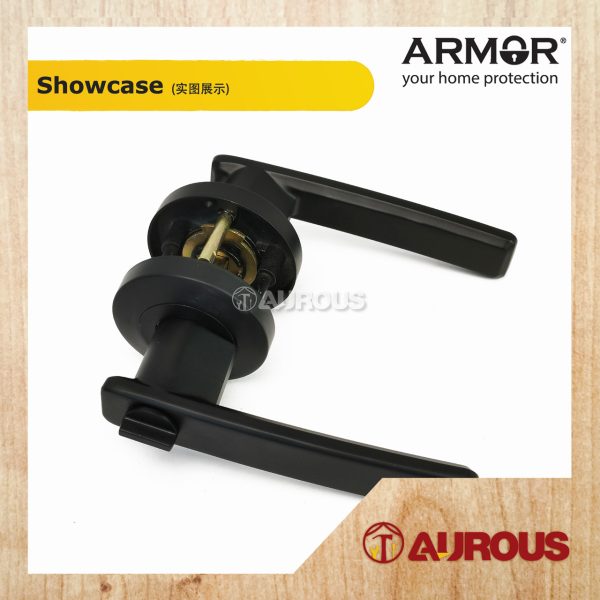 ARMOR HEAVY DUTY ENTRANCE TUBULAR LEVER LOCK C/W 60-70MM LATCH BACKSET ATL-6318 (MB/MG) - Image 2