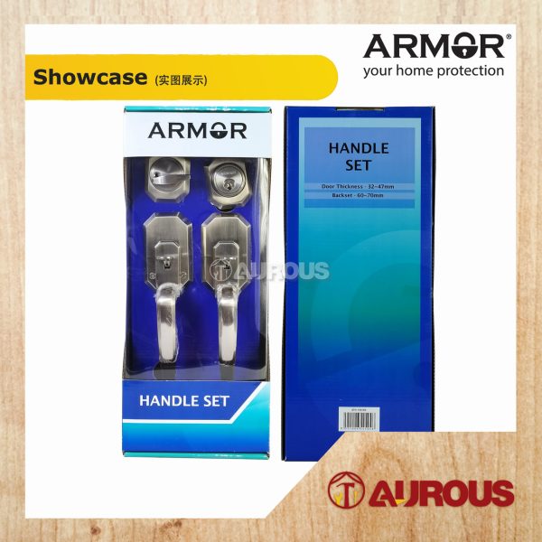 ARMOR 60-70MM GRIPSET DOUBLE HANDLESET LOCK ENTRANCE DOOR LOCK (ATH-100/SN ATH-100/AC ATH-100/MG) - Image 2