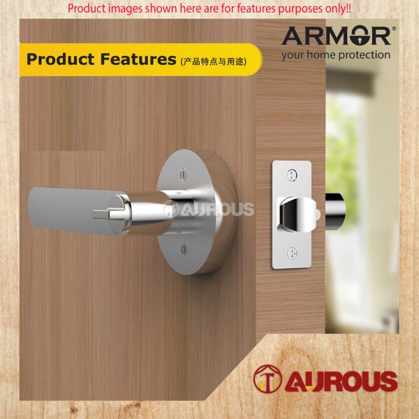 ARMOR ENTRANCE TUBULAR LEVER LOCK C/W 60-70MM LATCH BACKSET ATL-R1607 (SN/MB) - Image 6