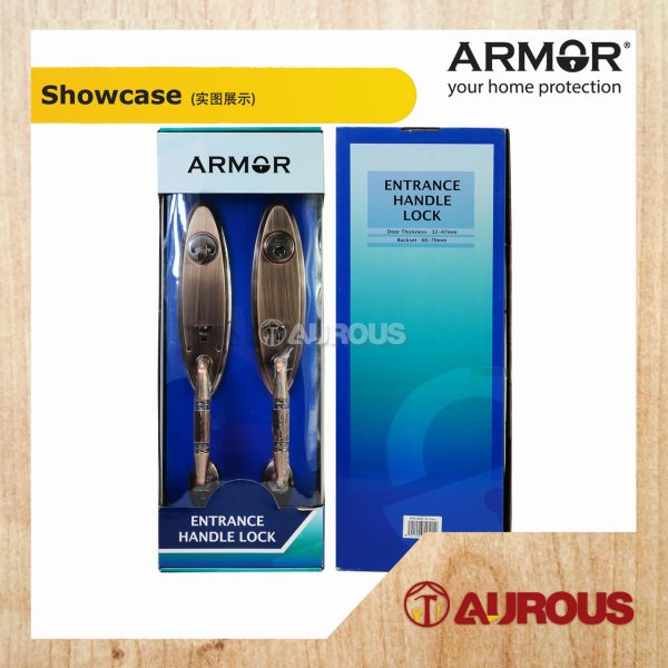ARMOR 60-70MM GRIPSET DOUBLE HANDLESET LOCK ENTRANCE DOOR LOCK (ATH-140/SN ATH-140/AC) - Image 4