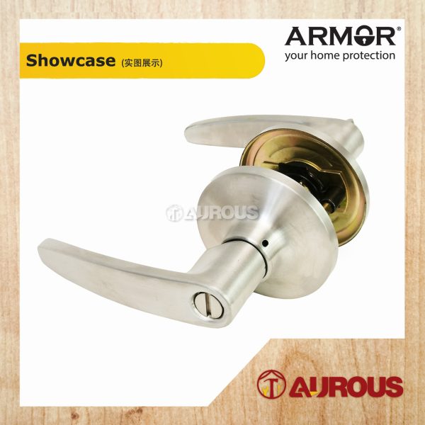 ARMOR BATHROOM TUBULAR LEVER LOCK 60-70MM ATL-8310/SS (PRIVACY) - Image 2
